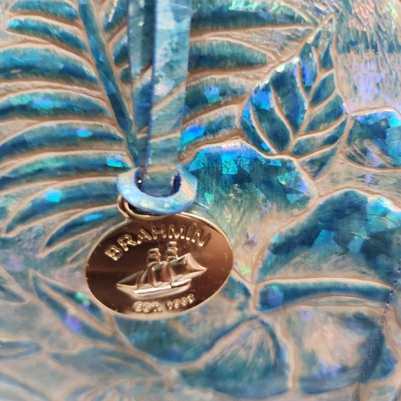 💙🔹️Brahmin🔹️ Small Caroline Serenity Sonic Genuine Leather Bag + Jane Wallet - Picture 8 of 15